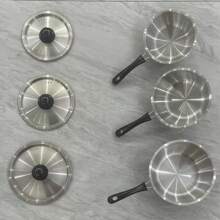 3 Stück Edelstahl Mehrzweck-Kochtöpfe-Set mit Einzelgriff, sortierte Größen für Meeresfrüchte-Kochen