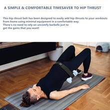 Hip Thrust Belt, Workout With Dumbbell Kettlebell For Butt Lunge Reverse Squat Glute Bridge Gym Accessories - Black - View 6