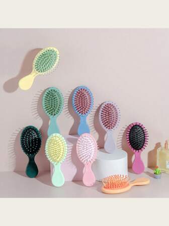 6Pack Macarons Mini CuteMini Soft Nylon Bristle Hair Brush Portable Travel Wet And Dry Air Cushion Hair Brush For Daily Travel Outgoing Use, Children's Air Cushion Comb For Girls, Hair Care.Girl Gift, Back To School, Graduation Season, Gift For Girl