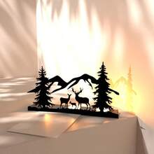 Portavelas decorativo de metal, candelabro de hierro forjado con corte láser, diseño lindo y elegante para velas de té, accesorios de decoración del hogar, regalo, decoraciones navideñas, decoración de habitación, regalos de Navidad