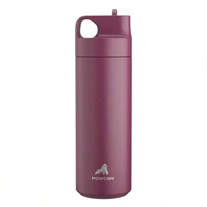 Botella de agua térmica de acero inoxidable de 18 oz, taza de viaje portátil a prueba de fugas con pajita para bebidas frías y calientes, ideal para la escuela, el gimnasio, la oficina y al aire libre. Múltiples ocasiones.
