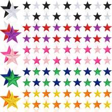 10/20/30/50/80 件五角星刺绣熨烫补丁缝纫/熨烫贴花补丁布艺配饰适用于服装、夹克、帽子、书籍、包包 - DIY 刺绣布贴，男女皆宜 - 黑色 - 查看 1