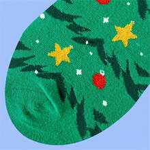 Một đôi tất cổ cao họa tiết cây thông Noel dành cho nam, tất mềm mại, thoáng khí và co giãn thoải mái cho mọi mùa - Nhiều màu - Xem 6
