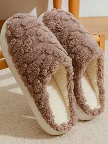 Madebyblanc 秋冬情侣保暖拖鞋，室内防滑保暖毛绒拖鞋 - 彩色 - 查看 9