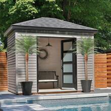 Faux Plant Artificial Palm Tree In Pot 7 8 9 FT UV Resistant Outdoor Large Fake Tropical Date Palm Plants With Realistic Trunk And Leaves Indoor Outdoor Decorative Artificial Trees For Pool Garden Christmas - Green - View 8