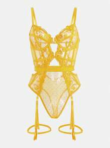 女士性感刺绣泰迪熊睡衣套装