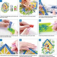 LaoJieYuan 2025 新款精美花卉图案 5D DIY 钻石画烛台摆件、桌面茶灯烛台、DIY 钻石艺术迷你烛台、装饰配件、圣诞礼物、卡通动物图案 - 款式8-半成品-需要自己貼鑽 - 查看 7