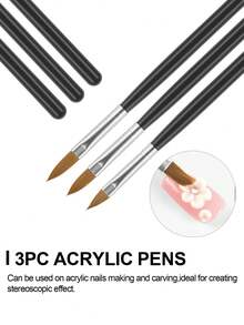 peacecolor 60ML Líquido de monómero acrílico y 3 piezas de pinceles de uñas acrílicas, sistema de líquido acrílico, suministros de uñas para regalo de Navidad de salón DIY para mujeres