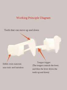 Vampire Fake Fangs Classic PP Halloween Party Cosplay Props, Halloween Costume Party Teeth Vampire Party Gag Teeth Retractable Dentures Party And Dance Costumes - White - View 8