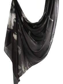 ZGMYC Watercolour Floral Printed Hijab Scarf For Women Soft Modal Cotton Instant Hijab Head Wraps Shawls Long Scarveshalloween - Color 3 - 查看 2