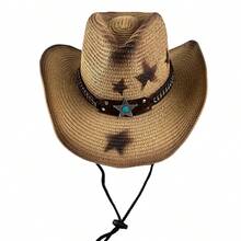 Elevate Your Beach Look With Our Beach Star Straw Cowboy Hat Collection In  Colors - Light Brown - View 6