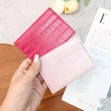 1pc's New Crocodile-Patterned PU Simple And High-End Ins Style Versatile Multi-Color Ladies' Gift Multi-Slot Coin Purse Card Case Wallet Birthday Present For Women Wallet Mini Wallet Purse Wallet Card Wallet - Multicolor - View 10