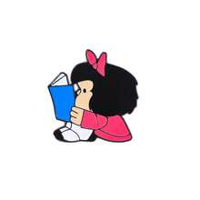 1/8 件经典卡通胸针套装可爱 Mafalda 珐琅别针服装背包珠宝金属徽章配饰送给朋友的礼物 - 均碼 - 查看 14