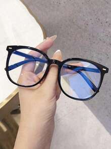 MEIRONG 1pair Women Fashion Leopard Print Big Frame Round Optical Glasses, Casual For Daily Use Glasses Accessories For Women - Multicolor - View 2