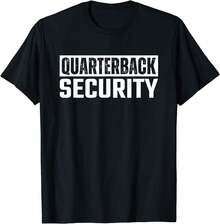 Quarterback Security Funny Football Offensive Lineman T-Shirt - Black - View 1