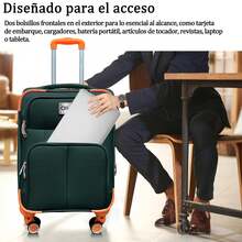 Set Of 2 Travel Suitcases, 20 And 18 Inches, With Rigid Wheels And A Lock. - 墨綠色 - 查看 8