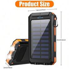 2025 Super 10000mAh USB Portable Charger Solar Power Bank For Mobile Phones, Solar Power Bank, Mobile Power Bank, Portable Charger For All Devices - Long-Lasting, Travel Camping, LED Flashlight, Compass, And Hiking Buckle, Best Gift For Christmas Holidays - Màu xanh nhạt - Xem 6