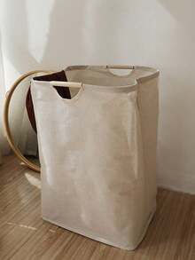 1个可折叠洗衣篮，配有大号或小号木柄，适用于浴室、客厅和洗衣房存放衣物、T恤、衬衫等物品。多功能洗衣篮、洗衣篮、浴室收纳篮、脏衣篮、收纳篮、可折叠洗衣篮。 - 淺灰色 - 查看 3