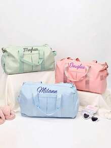 Bolsa de Ginástica Esportiva, Bolsa Transversal Masculina e Feminina com Compartimento para Sapatos e Bolsos Secos e Úmidos, Bolsa de Fitness, Yoga, Pilates, Natação, Praia, Viagem, Mala de Viagem, Bolsa Feminina - Multicolorido - Visão 3