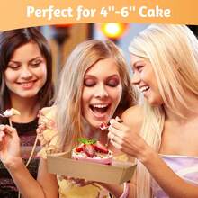 5.3x 4.9 X 2.4 Inches Paper Cake Boxes With Clear Lids, 50 Pack Square Disposable Bakery Boxes To Go Food Containers For 3-4 Inch Cake, Pie, Dessert, Cupcake, Charcuterie, Cocoa Bomb (Brown) - 棕色 - 查看 5