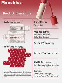 Mooekiss Velvet Matte Lip Gloss, Moisturizing Non-Drying (03) - 03 Spring Pink Peach - View 11