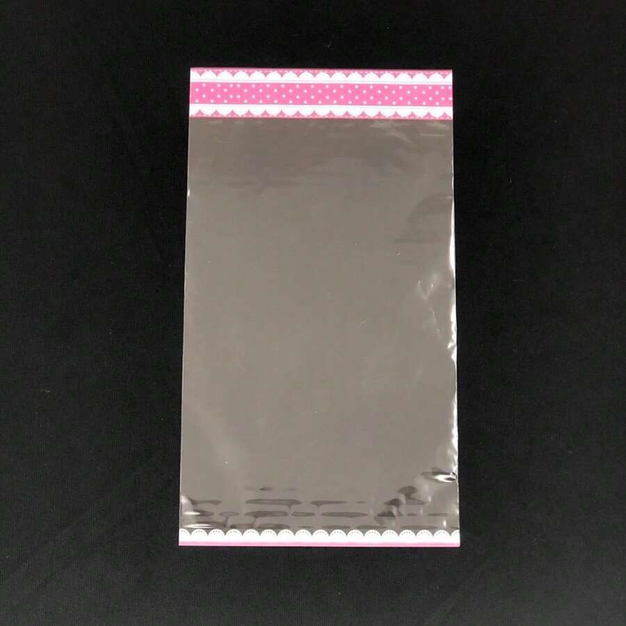 Transparent Decorated Bags 50 Units Sizes To Choose From - 粉紅色蕾絲 - 查看 1