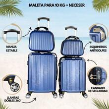 Set De Maletas De Mano Más Dos Neceseres - Azul - Ver 2