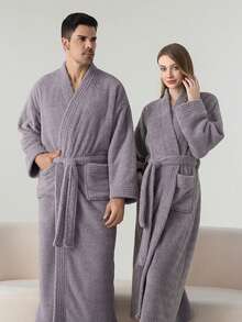 1 قطعة من الحمام ذو نصف رداء من الفليس عالي الجودة، رداء حمام طويل إضافي للكبار، مناسب للإقامة المنزلية والفندق والسبا والصالون، ماص وسريع الجفاف، فضفاض، متعدد الألوان، تصميم بسيط، ضروريات الحمام والمنزل