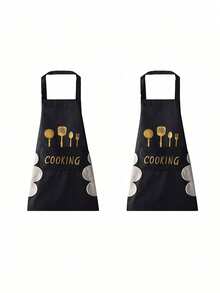 女士围裙，带口袋的厨房围裙，包括手巾口袋，防水，可用于烹饪和烘焙 - 彩色 - 查看 14