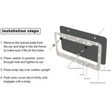2PCS Stainless Steel License Plate Frames, Pre-Drilled US Standard Size, Scratch-Resistant & Weatherproof (White/Pink/Black), Custom Car Decor Accessories, Stylish Plate Protector, Practical Gift For Car Owners - 白色和白色蝴蝶結 - 查看 5