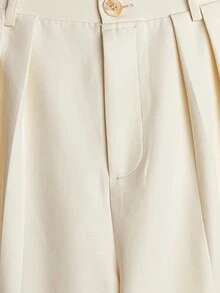 1 pieza Pantalones de mujer de unicolor tejidos con botones, de corte holgado y cómodos, pantalones diarios para todas las estaciones