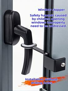 1pc Peak Valley Window Lock, The Best Choice For Protection! No-Drilling Design, Suitable For Sliding Windows And Aluminum Windows. Easy Installation Without Damaging The Window Frame; Limit Switch + Lock Hook Double Guarantee To Prevent Accidental Opening Of The Window; Easy For Adults To Operate, And Not Easy For Children To Touch, Providing Family Members With An Extra Sense Of Security!