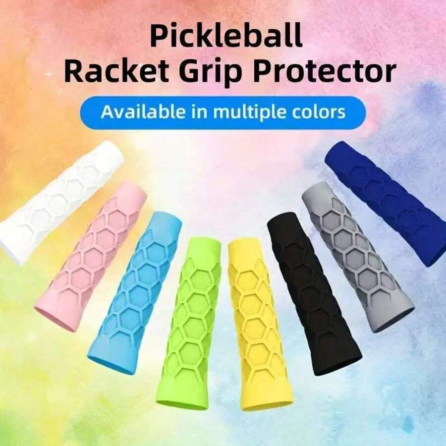 Silicone Grip Sleeve For Pickleball Racket Tennis Racket Handle, Non-Slip Reusable Silicone Sleeve, Available In Multiple Colors, Interesting Design, Comfortable Grip - Multicolor - View 1