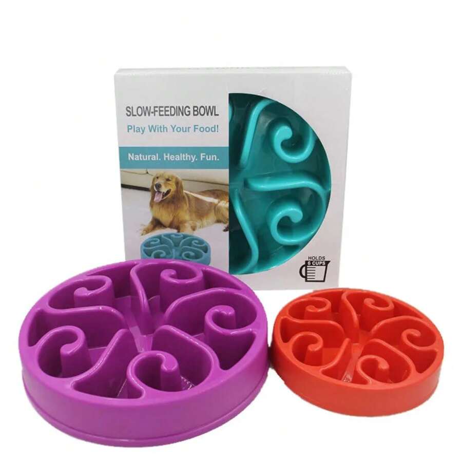 Eat Slow Dog Bowl  Feeder Bath Pet Supplies  Accessories     For Cat S     WF923 - Green 03 - View 1