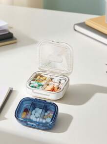 Portable Weekly Pill Box Large Size Waterproof Airtight Medicine Storage Case For Daily Morning, Noon And Night, Compact