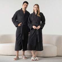 1 قطعة من الحمام ذو نصف رداء من الفليس عالي الجودة، رداء حمام طويل إضافي للكبار، مناسب للإقامة المنزلية والفندق والسبا والصالون، ماص وسريع الجفاف، فضفاض، متعدد الألوان، تصميم بسيط، ضروريات الحمام والمنزل