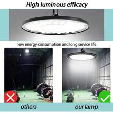 100W/300W/500W UFO LED High Bay Lights,6500K&IP 65 Waterproof LED Light,Hanging With Hook/Chain/Plug Factory Warehouse Workshop Store Garage Gym Industrial Shed Factory (300W)