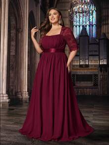 Eleganckie sukienki damskie w dużych rozmiarach, jednokolorowe, koronkowe, z krótkim rękawem