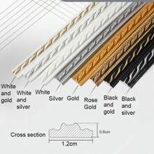 3 m (118,11 Zoll) Abziehbare und klebende Leiste, selbstklebende flexible Wandleiste, Zierleiste 3D-Streifen für Fliesen, Holzwandplatten, Bilderrahmen, Spiegelrahmen, Eckleiste, Deckenleiste, Tapetenbordüre Dekorleiste