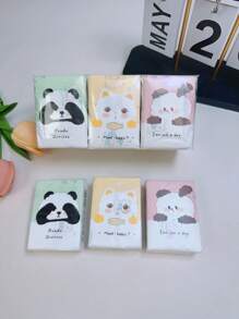 9pcs/Pack Colorful Cat Print Natural Woodpulp Handkerchief Tissues, Suitable For Daily Life Cleaning,Kitchen,Bathroom,Home,Household Supplies