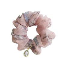 Korean Style Pearl Scrunchies - Fashion Floral Fabric Hair Ties Women - Korean Flower Accessoriesvalentine's Day RFC0 - 2-粉末 - 查看 1