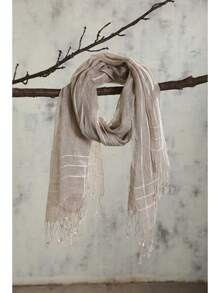 Lightweight Summer Scarf Light Shawl Wrap Linen Feel Scarves For Men And Women - 棉棕色漸層色 - 查看 11