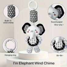 Plush Baby Toys With Portable Hanging Ring, Black & White Rattle Toy - Stroller Wind Chimes Plush Rattle Doll, Suitable For Car Seat - Ideal Gifts For 0-3-6-9-12 Month Baby Boys & Girls, Newborn Toys, Foxes