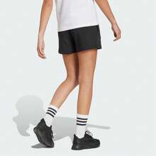 Adidas Essentials Shorts Women's L Black Fleece Logo Elastic Waist Active FTS555 - 黑色 - 查看 2