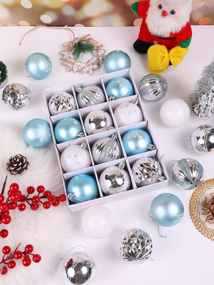 12 Palline Di Natale In Velluto Per Albero - 6 Cm, Colori Vari (Rosso, Verde, Oro, Nero), Decorazioni Invernali Fai Da Te - 3
