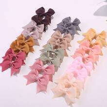 24 piezas Pasadores de pelo con lazo de unicolor para mujer, pasadores de pelo con mariposa elegantes forrados completamente, pasadores de pelo con mini mariposa, accesorios para el cabello de otoño/invierno para mujer, pinzas para el cabello, ganchos para el cabello, deslizadores para el cabello, barretas para el cabello, moda de otoño