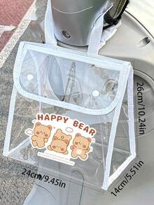 1 pieza Bolsa de almacenamiento frontal para scooter eléctrico, impermeable, con botón magnético, gran capacidad, adecuada para teléfono, lápiz labial, mochila infantil, resistente a la suciedad, bolsa colgante de almacenamiento multifuncional, bolsa de almacenamiento frontal para scooter eléctrico, bolsa de almacenamiento transparente, impermeable, anti-lluvia, bolsa para teléfono, organizador de almacenamiento - Multicolor - Ver 7