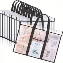 Bolsa transparente grande para documentos - Material de PVC resistente, diseño de cara frontal, convertible a mochila o de mano, adecuada para oficina, proyectos artísticos, carteles, portafolios - Profesionales, estudiantes, artistas - Disponible en rojo/azul/negro, carpeta de archivo portátil, material de PVC duradero, bolsa multiusos, tela resistente al desgarro, diseño creativo personalizado