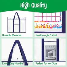 Bolsa transparente grande para documentos - Material de PVC resistente, diseño de cara frontal, convertible a mochila o de mano, adecuada para oficina, proyectos artísticos, carteles, portafolios - Profesionales, estudiantes, artistas - Disponible en rojo/azul/negro, carpeta de archivo portátil, material de PVC duradero, bolsa multiusos, tela resistente al desgarro, diseño creativo personalizado