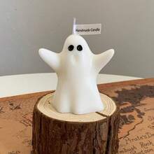 1 Stück Halloween Geist geformte duftende Kerze, handgemachtes duftendes Kerzendekoration, geeignet für Feste, Heimdekoration, Restaurants, Geburtstage, Partys, Badezimmer